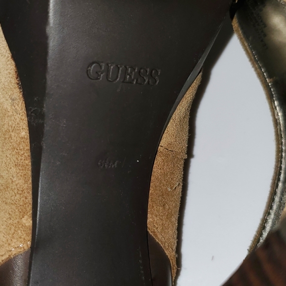 Guess Suede Tan & Brown High Heels w Rubber At Botton NWT - Picture 8 of 9
